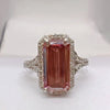 6.50 Ct Pink Moissanite Solitaire Ring Luxury Gift for Women Birthday 18K Gold Plat 18K Gold Plated