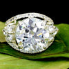 12.00 Ct Statement Moissanite Ring Anniversary Gift Elegant for Women 18K Gold Plat 18K Gold Plated