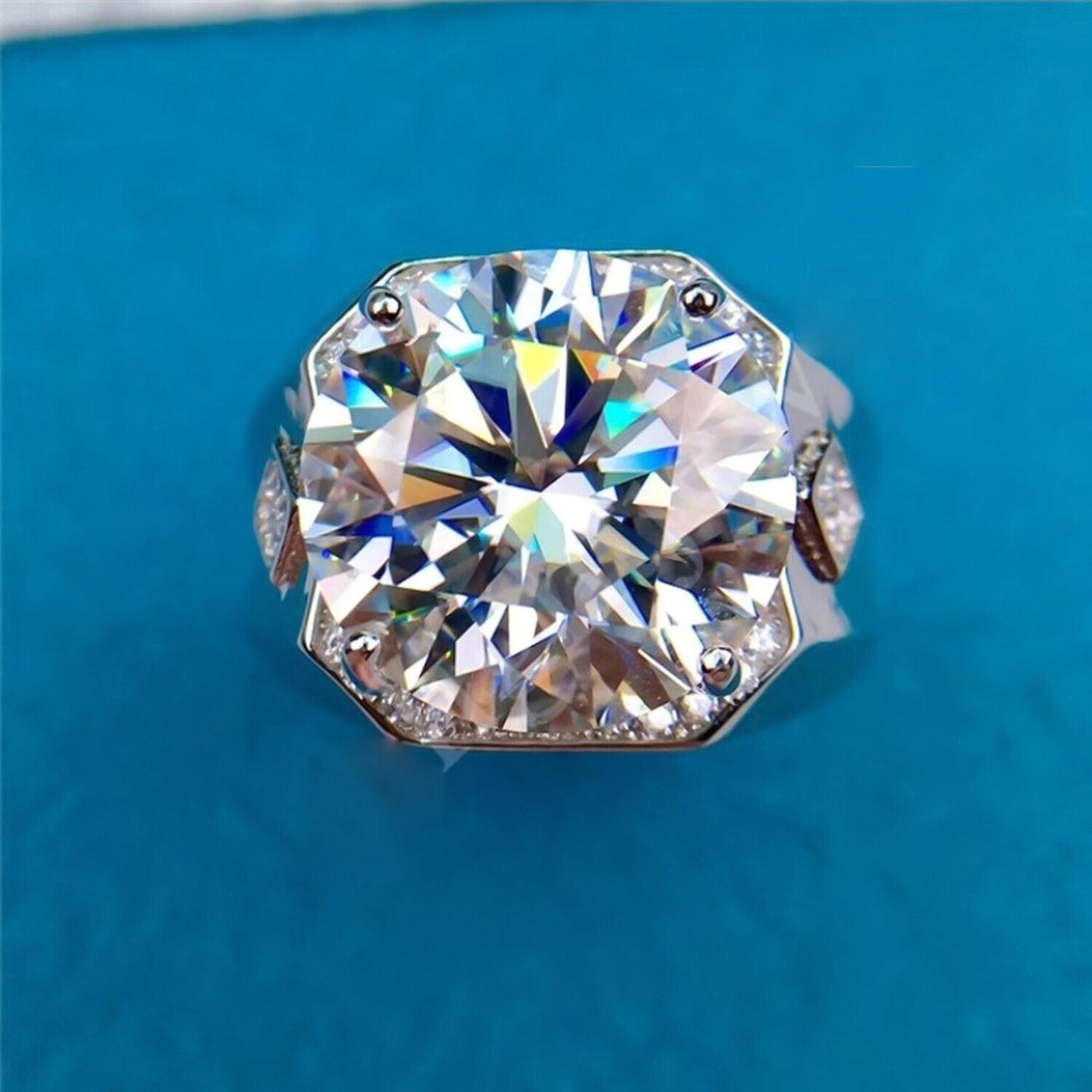 9.50 Ct Moissanite Solitaire Ring Shine & Luster Gift for Her Birthday 18K Gold Pla 18K Gold Plated