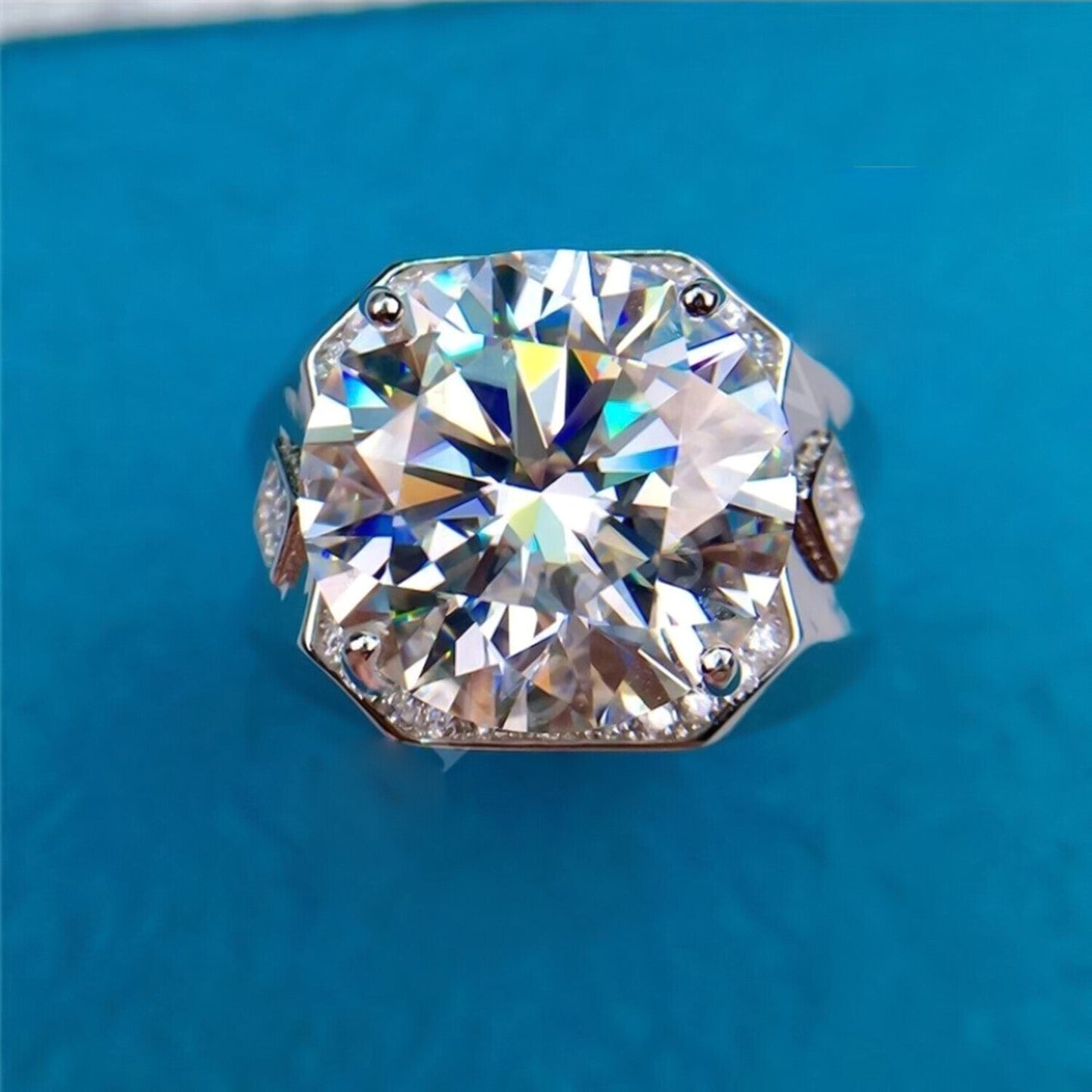 9.50 Ct Moissanite Solitaire Ring Shine & Luster Gift for Her Birthday 18K Gold Pla 18K Gold Plated