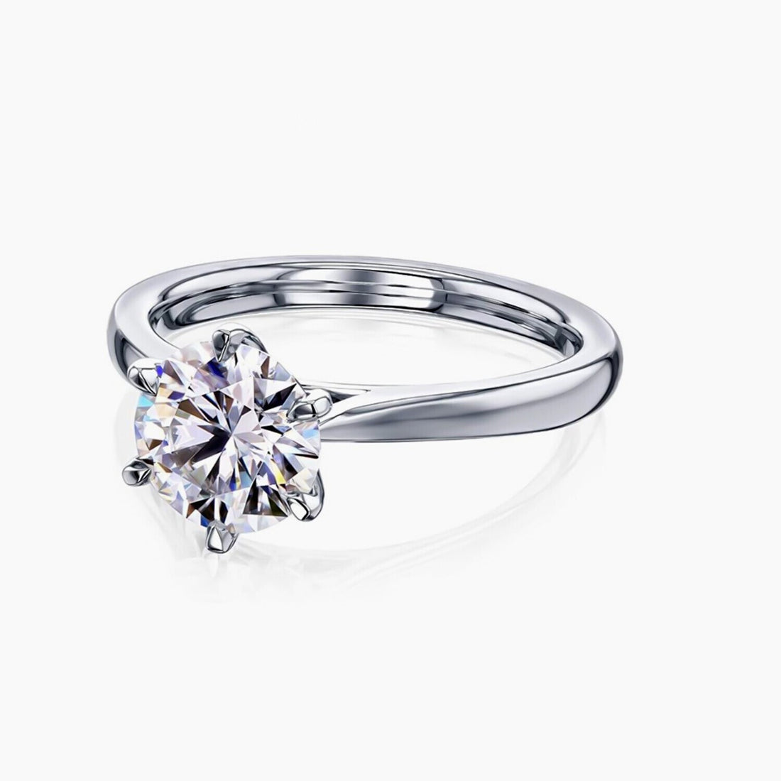 1 Ct Moissanite Solitaire Ring Minimalist Gift for Girlfriend Birthday 18K Gold Pla 18K Gold Plated