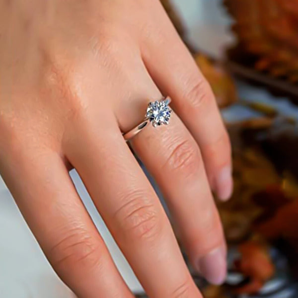 1 Ct Moissanite Solitaire Ring Minimalist Gift for Girlfriend Birthday 18K Gold Pla 18K Gold Plated