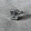 7.10 Ct Emerald Cut Moissanite Ring Wedding Gift for Her July Special 18K Gold Plat 18K Gold Plated