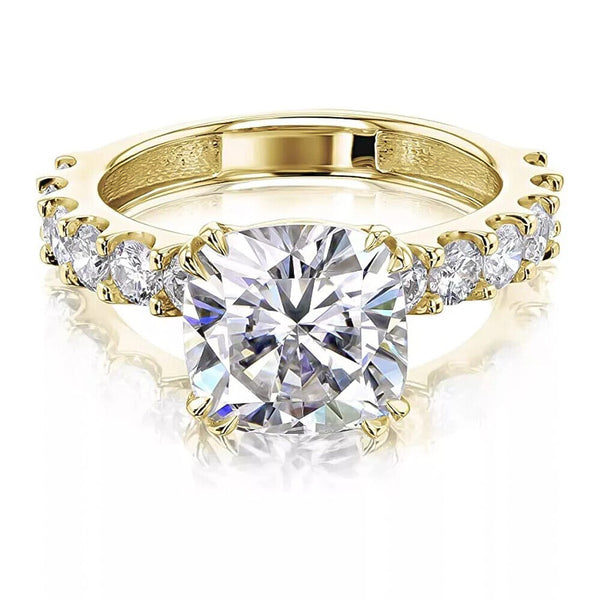 2.60 Ct Moissanite Ring in Great Shine Birthday Gift for Women 18K Gold Plated Verm 18K Gold Plated