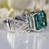 11.55 Ct Blue Moissanite Ring Eye-Catching Gift for Wife or Sister 18K Gold Plated 18K Gold Plated