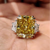 21.70 Ct Champagne Moissanite Ring Festive Gift for Her Statement Look 18K Gold Pla 18K Gold Plated