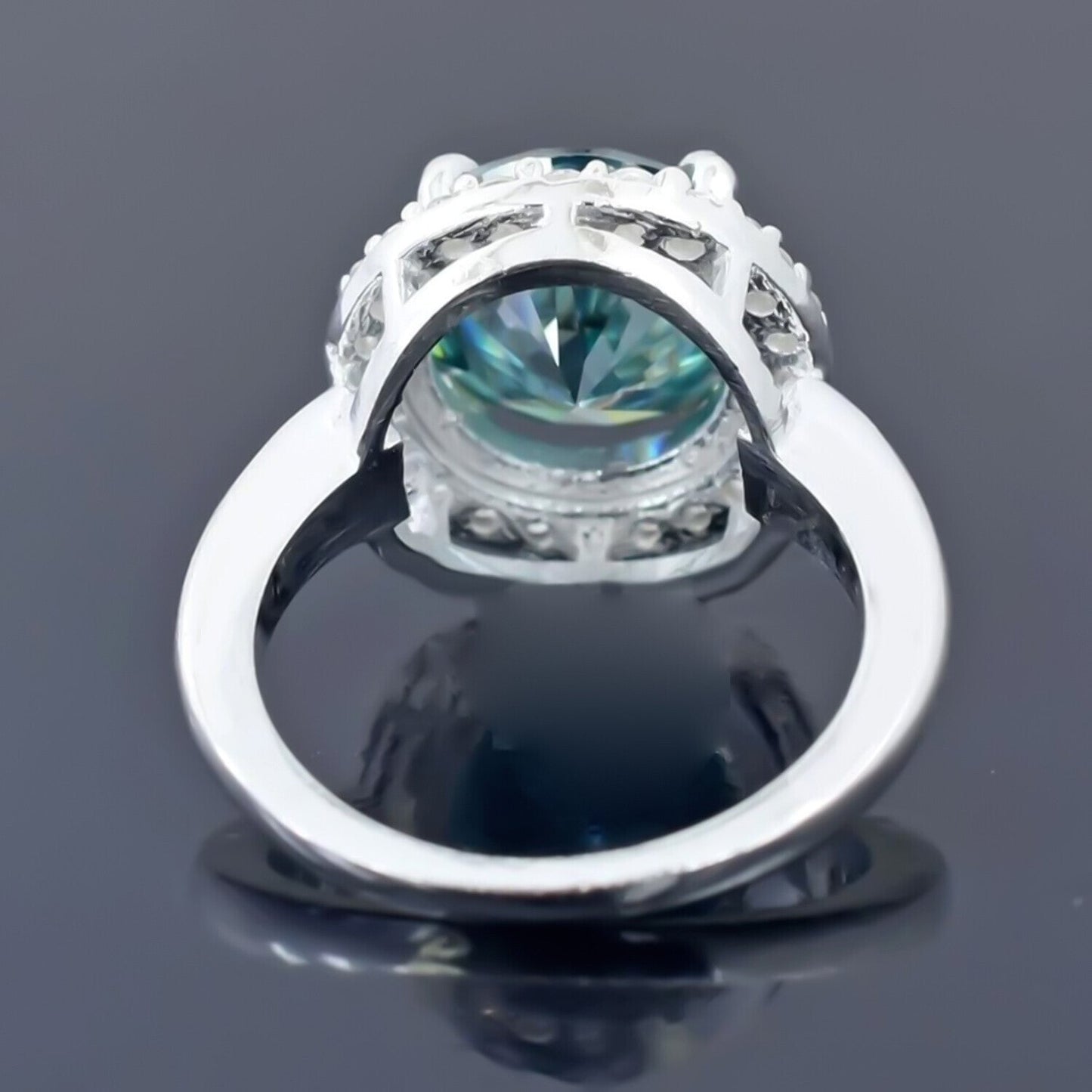 4.40 Ct Blue Moissanite Ring July Birthday Gift for Her Sparkling Look 18K Gold Pla 18K Gold Plated