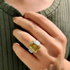 21.70 Ct Champagne Moissanite Ring Festive Gift for Her Statement Look 18K Gold Pla 18K Gold Plated