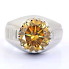 5.15 Ct Champagne Moissanite Men’s Ring Anniversary Gift for Him 18K Gold Plated Ve 18K Gold Plated