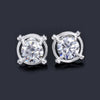 2 Ct Certified Treated White Moissanite Solitaire Studs Great Shine 18K Gold Plated