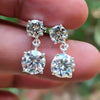 6.20 Ct White Moissanite Stud Earrings Gold Vermeil Shine Gift for Anniversary - GEMHUB