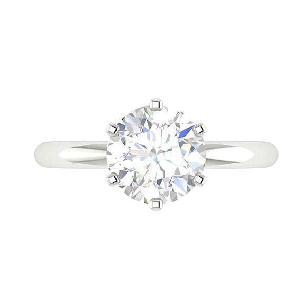 2.80 Ct Off White Moissanite Ring Luster Gift for Her Birthday 18K Gold Plated Verm 18K Gold Plated