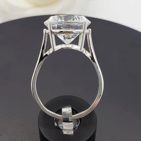 9.70 Ct Off White Moissanite Ring Sparkle Gift for Her Birthday 18K Gold Plated Ver 18K Gold Plated