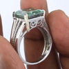 40.00 Ct Blue Moissanite Men’s Ring Huge Gift for 4th of July Event 18K Gold Plated