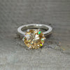6.50 Ct Champagne Moissanite Ring Prong Set Gift for Birthday 18K Gold Plated Verme 18K Gold Plated