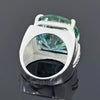 15.40 Ct Round Blue Moissanite Ring Festival Gift for Wife or Mom 18K Gold Plated V 18K Gold Plated