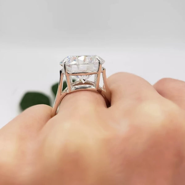 9.70 Ct Off White Moissanite Ring Sparkle Gift for Her Birthday 18K Gold Plated Ver 18K Gold Plated