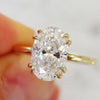 5.05 Ct Oval Cut Off White Treated Moissanite Ring in – Certified 18K Gold Plated V 18K Gold Plated