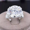 RARE 9.25 Ct Round Cut White Treated Moissanite Solitaire Ring in 18K Gold Plated V 18K Gold Plated