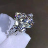 5.10 Ct Heart Cut Off White Treated Moissanite Solitaire Ring in 18K Gold Plated Ve 18K Gold Plated