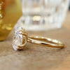 5.05 Ct Oval Cut Off White Treated Moissanite Ring in – Certified 18K Gold Plated V 18K Gold Plated