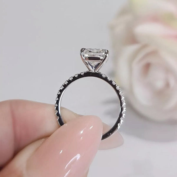 2.50 Ct Off White Treated Moissanite Ring in – Sparkle & Luster 18K Gold Plated Ver 18K Gold Plated