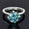3.60 Ct Blue Treated Moissanite Solitaire Ring in – Stunning Bling 18K Gold Plated 18K Gold Plated