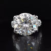 RARE 9.25 Ct Round Cut White Treated Moissanite Solitaire Ring in 18K Gold Plated V 18K Gold Plated