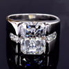 4.00 Ct Radiant Cut White Treated Moissanite Solitaire Ring in Cert 18K Gold Plated
