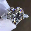 5.10 Ct Heart Cut Off White Treated Moissanite Solitaire Ring in 18K Gold Plated Ve 18K Gold Plated