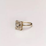 6.30 Ct Asscher Cut Off White Moissanite Solitaire Ring in – RARE 18K Gold Plated Vermeil