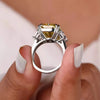 8.00 Ct Champagne Treated Moissanite Solitaire Ring in – Certified 18K Gold Plated 18K Gold Plated