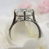 RARE 24.30 Ct Radiant Cut Off White Treated Moissanite Ring in Certified 18K Gold Plated