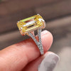 RARE 13.80 Ct Champagne Treated Moissanite Solitaire Ring in Gift 18K Gold Plated V 18K Gold Plated