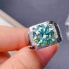 RARE 6.30 Ct Round Cut Blue Treated Moissanite Solitaire Ring in 18K Gold Plated Ve 18K Gold Plated