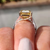 RARE 13.80 Ct Champagne Treated Moissanite Solitaire Ring in Gift 18K Gold Plated V 18K Gold Plated