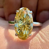 RARE 9.25 Ct Champagne Treated Moissanite Solitaire Ring in Cert 18K Gold Plated Ve 18K Gold Plated