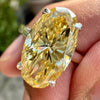 RARE 9.25 Ct Champagne Treated Moissanite Solitaire Ring in Cert 18K Gold Plated Ve 18K Gold Plated