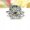 6.65 Ct Round Cut White Treated Moissanite Solitaire Ring Certified 18K Gold Plated