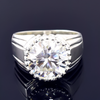 RARE 18.20 Ct Off White Treated Moissanite Solitaire Ring in – Gift 18K Gold Plated