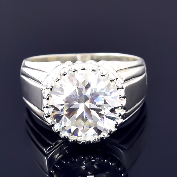 RARE 18.20 Ct Off White Treated Moissanite Solitaire Ring in – Gift 18K Gold Plated