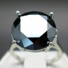35.90 Ct Black Treated Moissanite Ring in White Gold Finish Cert 18K Gold Plated Ve 18K Gold Plated