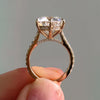 RARE 5.80 Ct Off White Treated Round Cut Moissanite Ring in Cert 18K Gold Plated Ve 18K Gold Plated