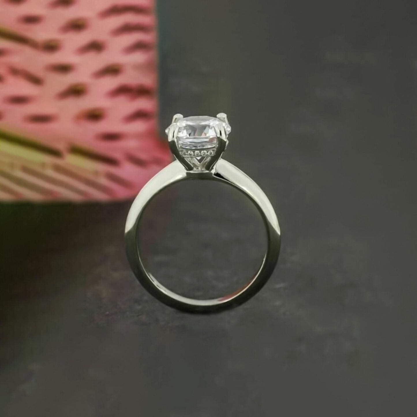 2.65 Ct Off White Treated Moissanite Solitaire Ring in – Amazing Gem 18K Gold Plate 18K Gold Plated
