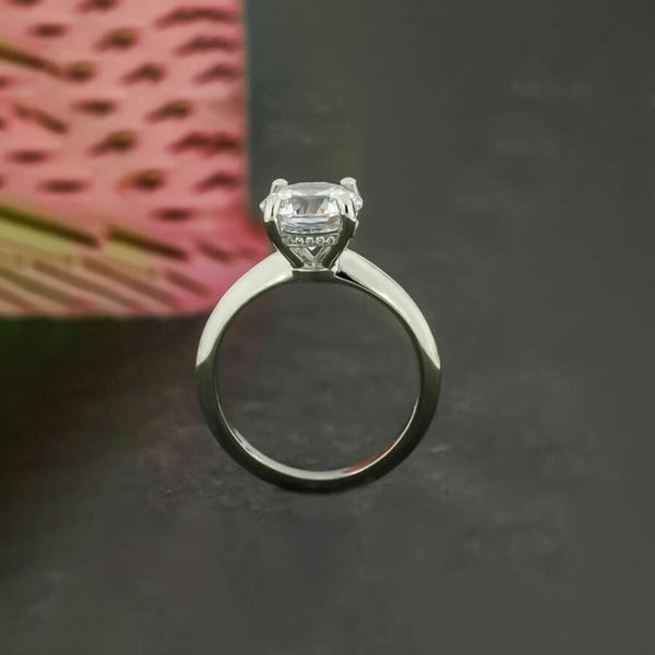 2.65 Ct Off White Treated Moissanite Solitaire Ring in – Amazing Gem 18K Gold Plate 18K Gold Plated