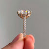 RARE 5.80 Ct Off White Treated Round Cut Moissanite Ring in Cert 18K Gold Plated Ve 18K Gold Plated