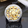 RARE 35.20 Ct Round Cut Champagne Treated Moissanite Ring in Gift 18K Gold Plated V 18K Gold Plated