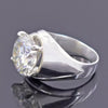 10.10 Ct Off White Treated Moissanite Solitaire Men's Ring in Cert 18K Gold Plated 18K Gold Plated