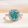 5.90 Ct Cushion Cut Blue Treated Moissanite Solitaire Ring in WOW 18K Gold Plated V 18K Gold Plated