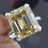 8.50 Ct Emerald Champagne Treated Moissanite Ring in – Certified 18K Gold Plated Ve 18K Gold Plated